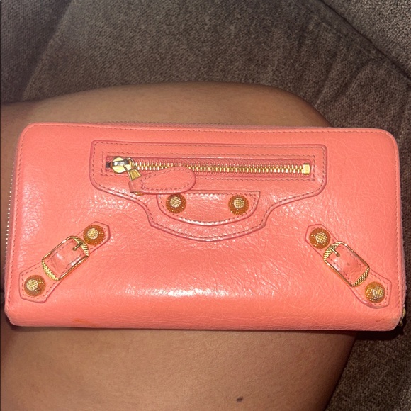 Balenciaga Handbags - Balenciaga Pink Wallet with Gold Accents